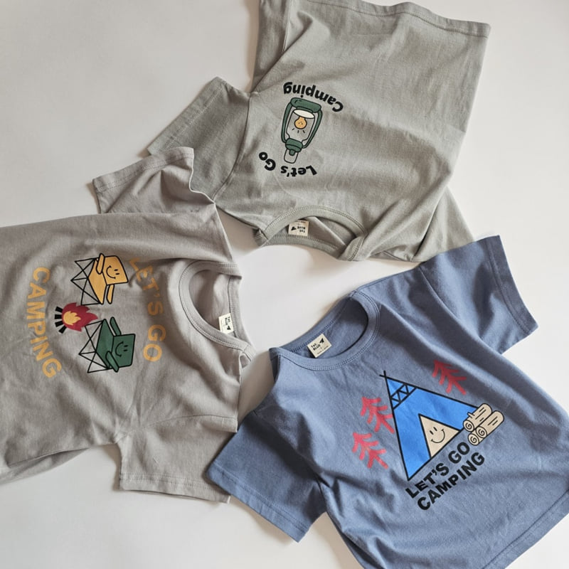 Firstblue - Korean Children Fashion - #kidsshorts - Camping Short Sleeve Tee - 11