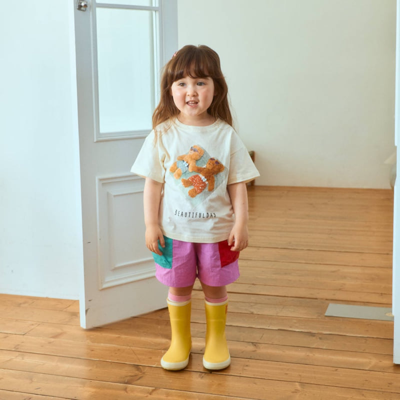 Firstblue - Korean Children Fashion - #kidsshorts - Summer Bear Short Sleeve Tee - 8