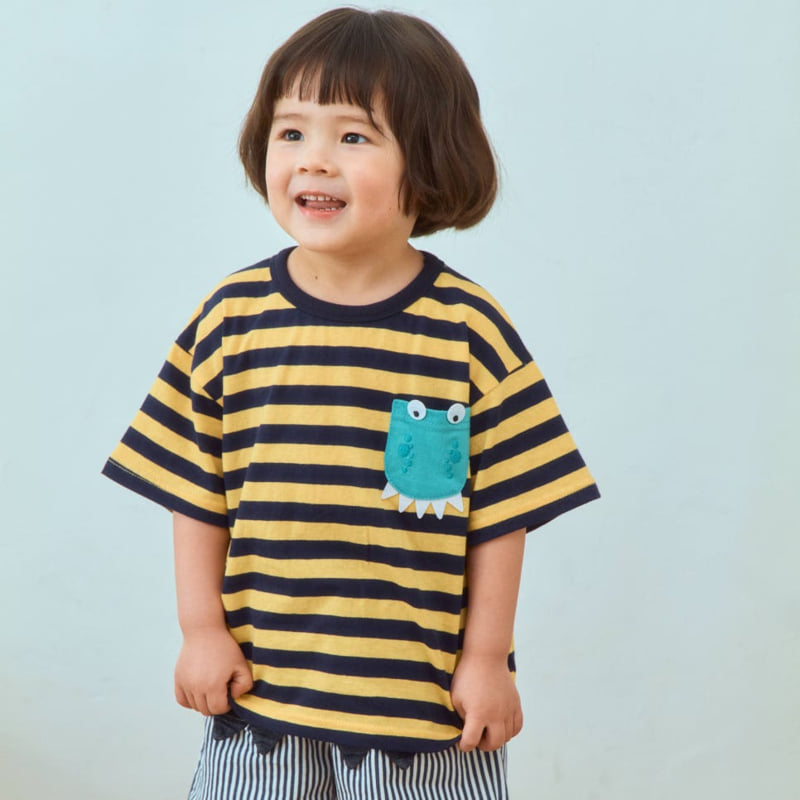 Firstblue - Korean Children Fashion - #kidsshorts - Pocket Dinosaur Short Sleeve Tee - 3