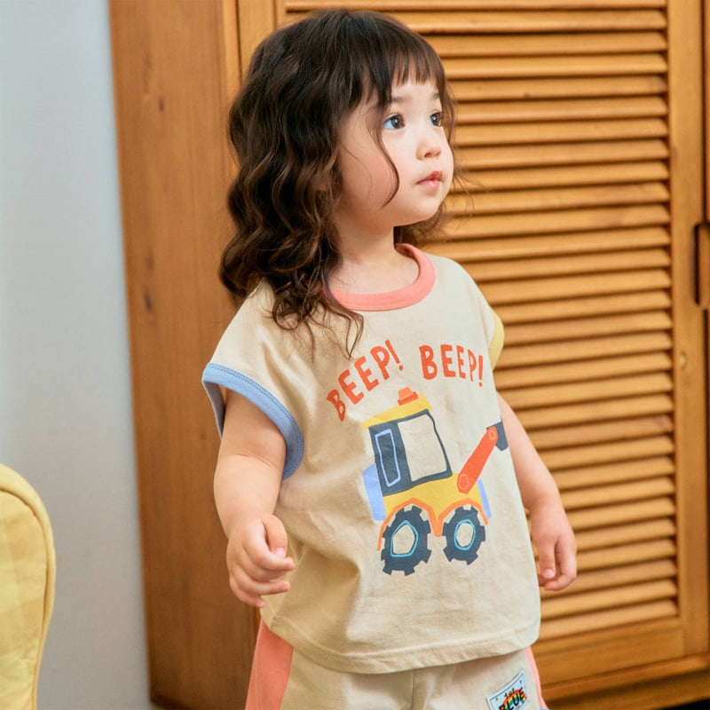Firstblue - Korean Children Fashion - #kidsstore - Car Sleeveless Tee - 3