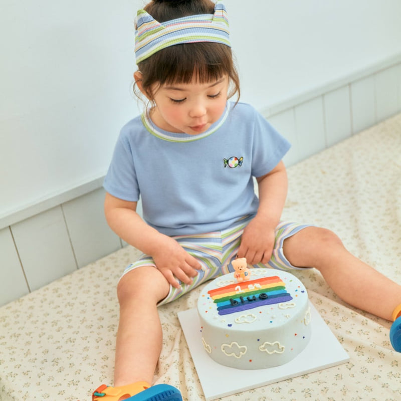 Firstblue - Korean Children Fashion - #littlefashionista - Lala Ribbed Short Sleeve Tee - 2