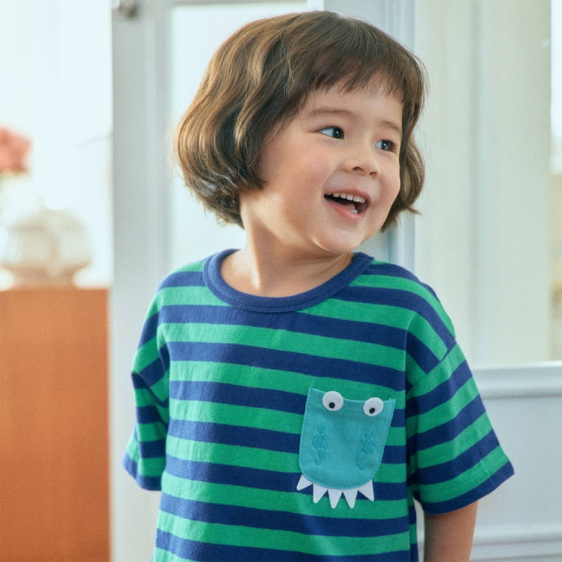 Firstblue - Korean Children Fashion - #littlefashionista - Pocket Dinosaur Short Sleeve Tee - 7
