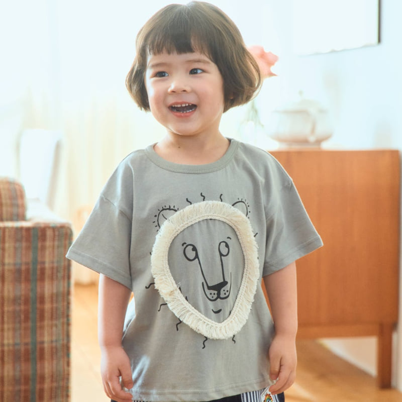 Firstblue - Korean Children Fashion - #littlefashionista - Tassel Lion Short Sleeve Tee - 6