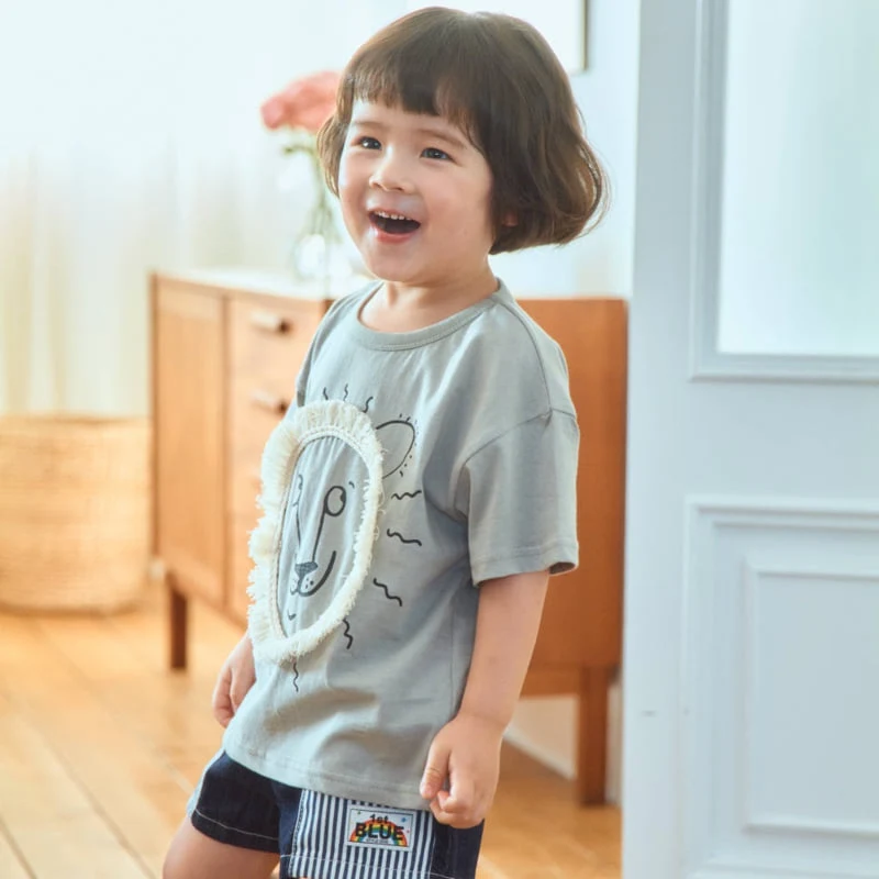 Firstblue - Korean Children Fashion - #magicofchildhood - Tassel Lion Short Sleeve Tee - 7