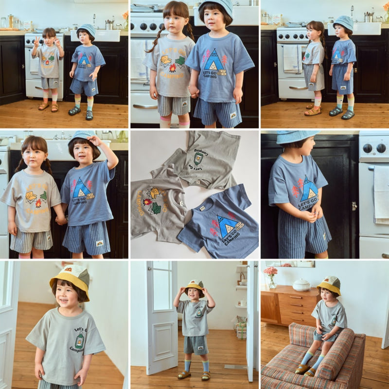 Firstblue - Korean Children Fashion - #minifashionista - Camping Short Sleeve Tee