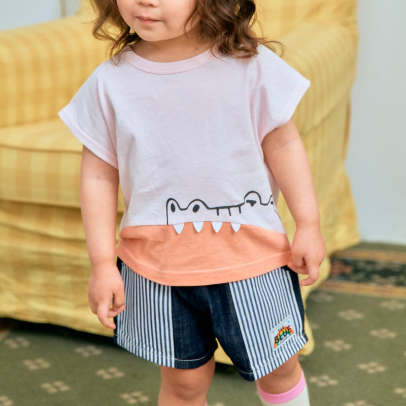 Firstblue - Korean Children Fashion - #prettylittlegirls - Crocodile Drop Tee - 8