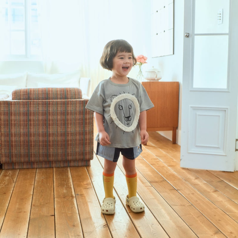 Firstblue - Korean Children Fashion - #prettylittlegirls - Tassel Lion Short Sleeve Tee - 9