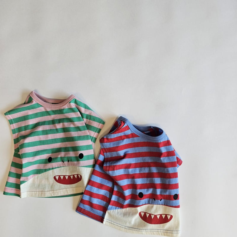 Firstblue - Korean Children Fashion - #stylishchildhood - Shark Stripe Drop Tee - 10