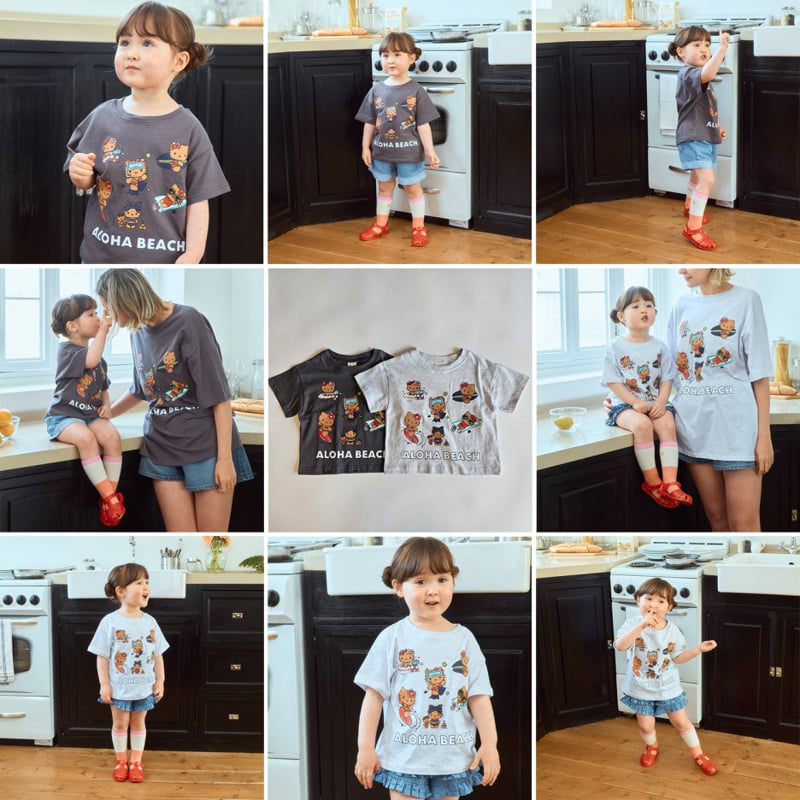 Firstblue - Korean Children Fashion - #stylishchildhood - Surfing Cats Short Sleeve Tee