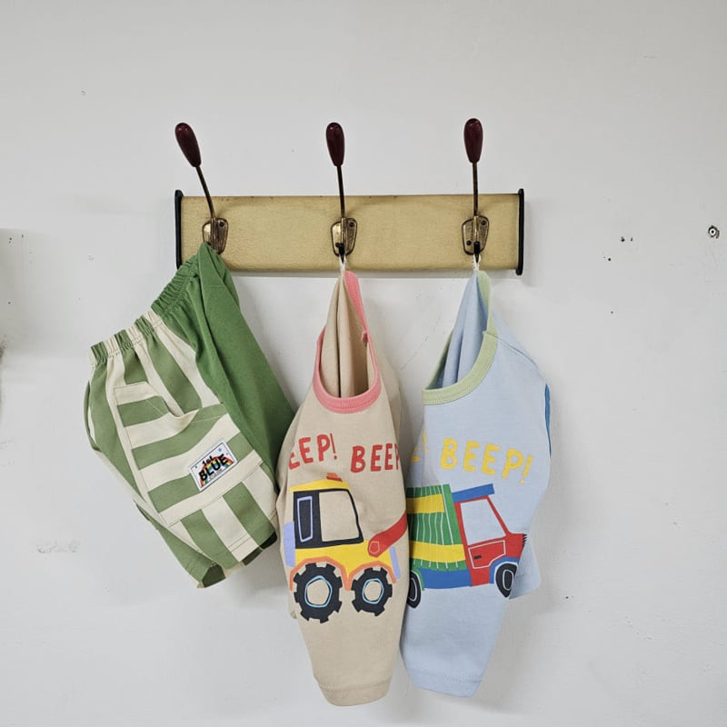 Firstblue - Korean Children Fashion - #todddlerfashion - Car Sleeveless Tee - 10