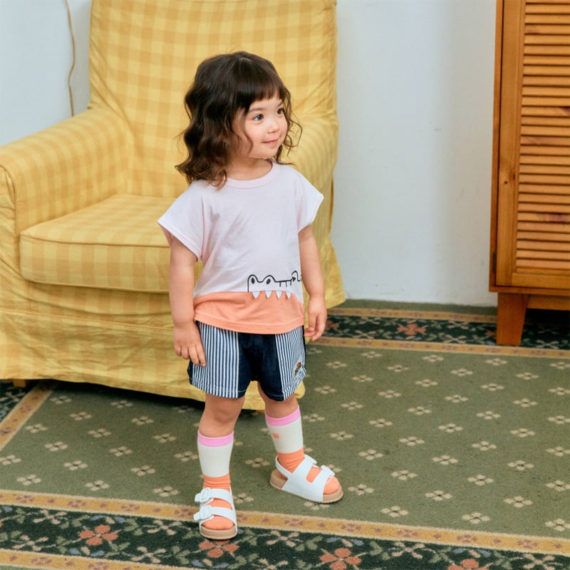 Firstblue - Korean Children Fashion - #todddlerfashion - Crocodile Drop Tee - 9