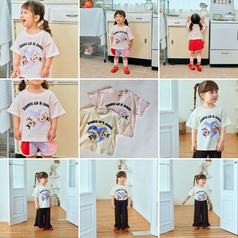 Firstblue - Korean Children Fashion - #todddlerfashion - Summer Puppy Short Sleeve Tee