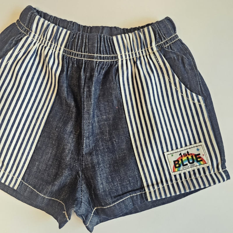 Firstblue - Korean Children Fashion - #toddlerclothing - Vintage Combi Denim Shorts - 3