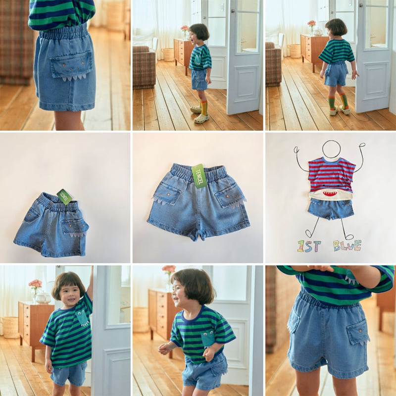 Firstblue - Korean Children Fashion - #toddlerclothing - Shark Denim Shorts