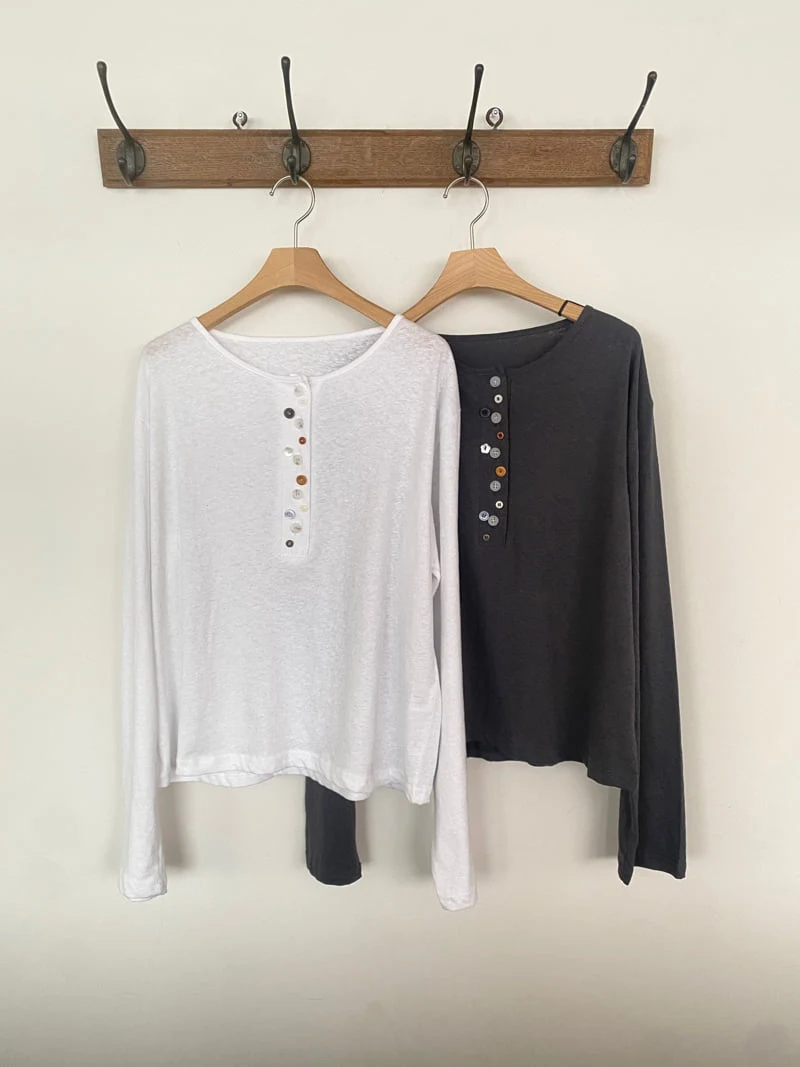 Flash - Korean Women Fashion - #momslook - Rough Button Tee