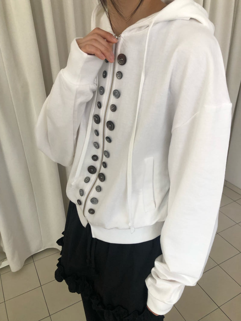 Flash - Korean Women Fashion - #womensfashion - Button Hoodie Zip-Up - 4
