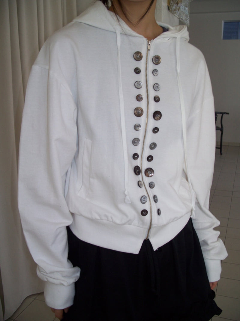 Flash - Korean Women Fashion - #momslook - Button Hoodie Zip-Up - 6