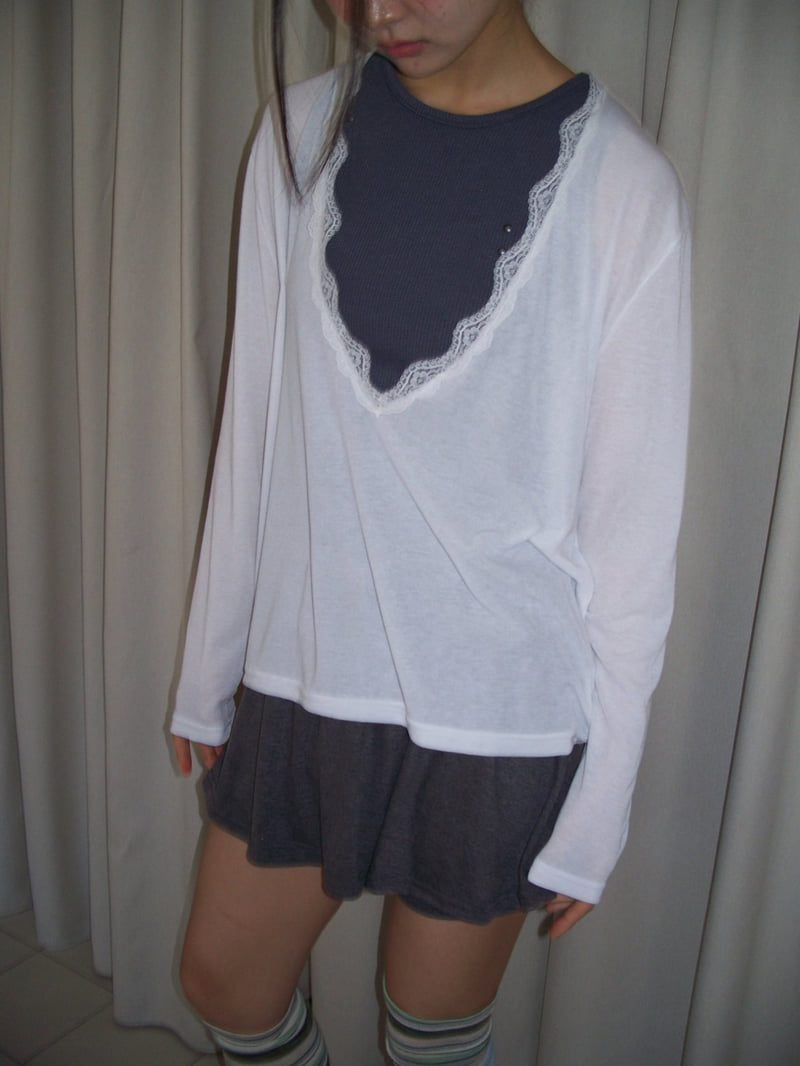 Flash - Korean Women Fashion - #momslook - Nouveau V-Neck Tee - 3
