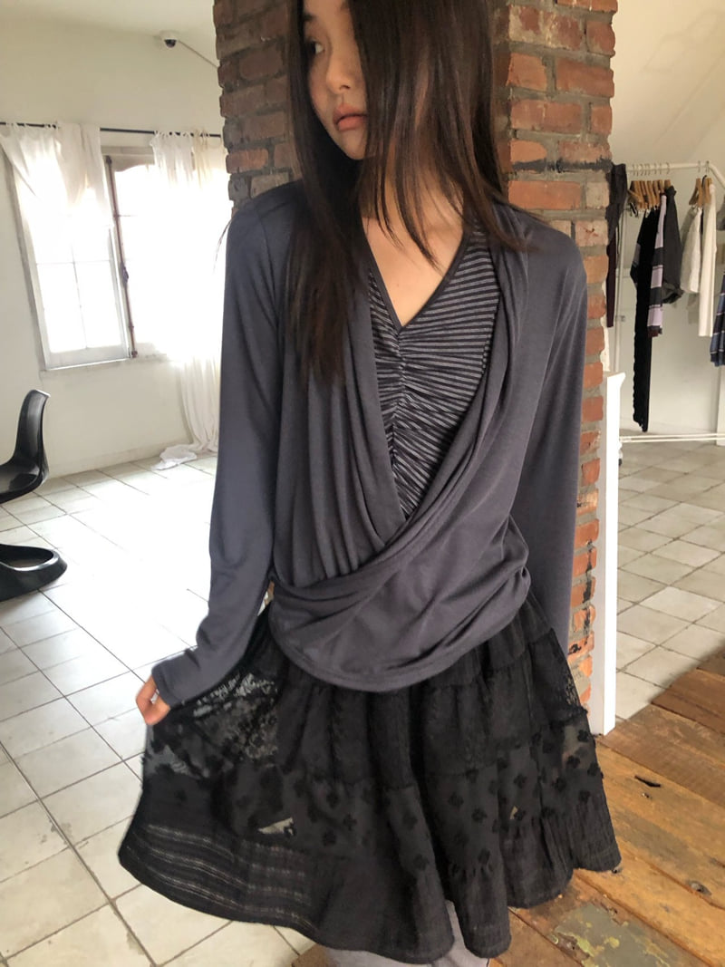 Flash - Korean Women Fashion - #momslook - Wrap Tee - 9