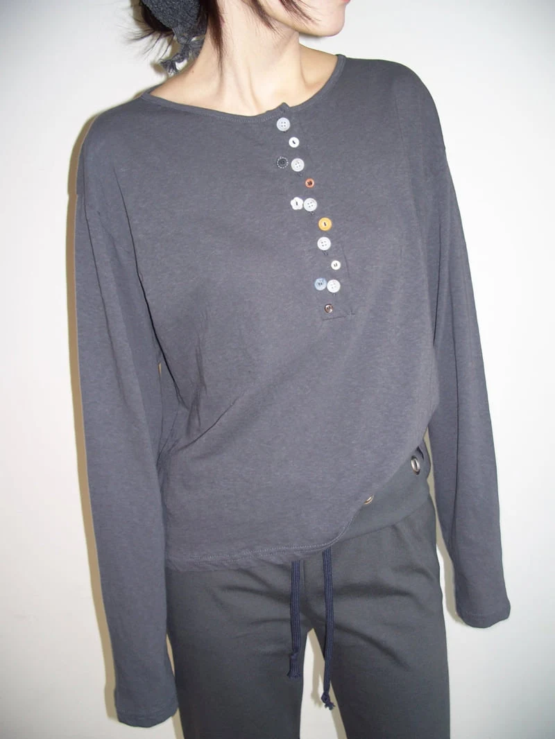 Flash - Korean Women Fashion - #pursuepretty - Rough Button Tee - 7