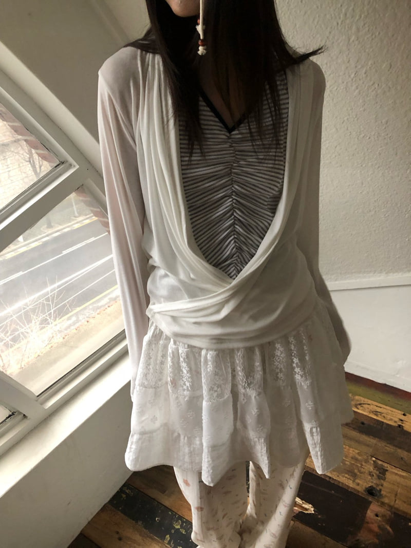 Flash - Korean Women Fashion - #romanticstyle - Wrap Tee - 5