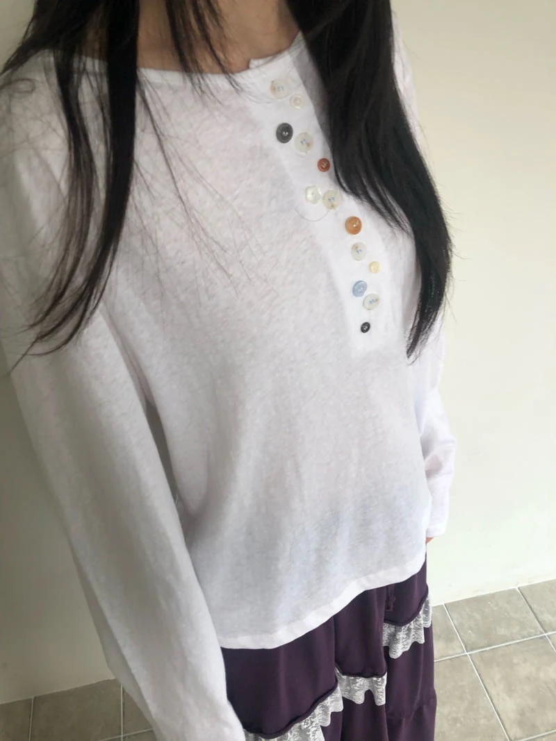 Flash - Korean Women Fashion - #momslook - Rough Button Tee - 4
