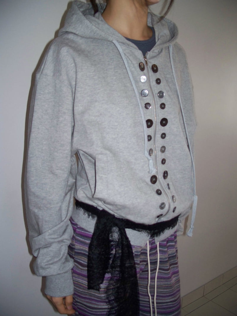 Flash - Korean Women Fashion - #womensfashion - Button Hoodie Zip-Up - 7