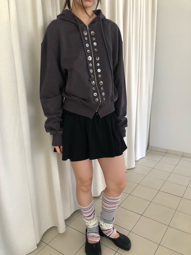 Flash - Korean Women Fashion - #womensfashion - Button Hoodie Zip-Up - 9