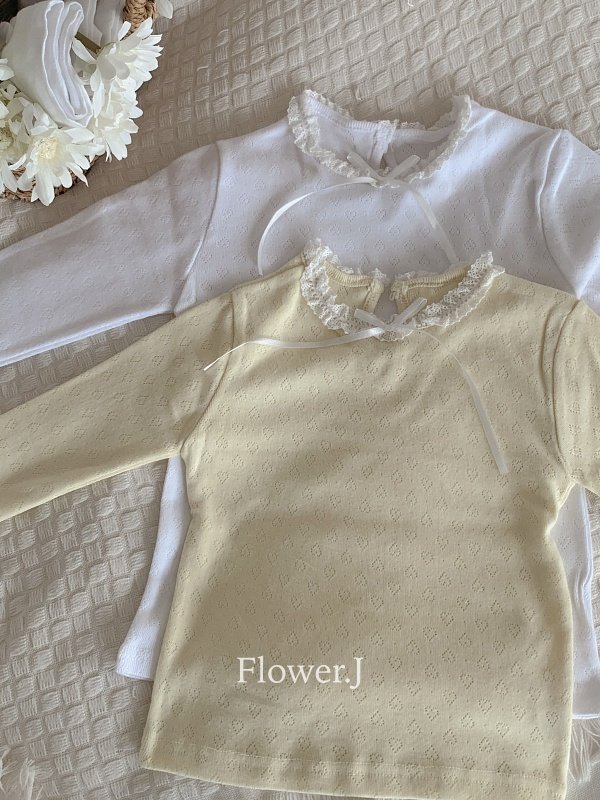 Flower J - Korean Children Fashion - #childofig - Ribbon Frill Tee