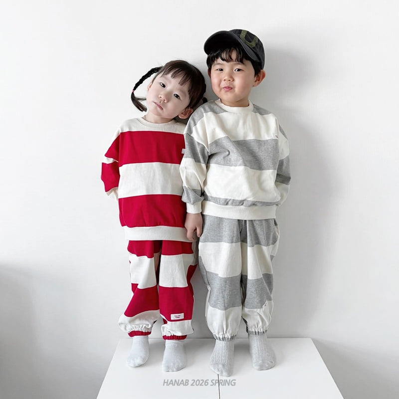 Hanab - Korean Children Fashion - #kidsstore - Bold Stripe Set - 3