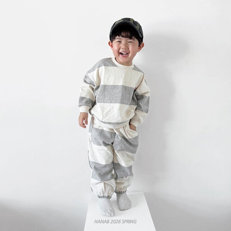 Hanab - Korean Children Fashion - #littlefashionista - Bold Stripe Set - 6