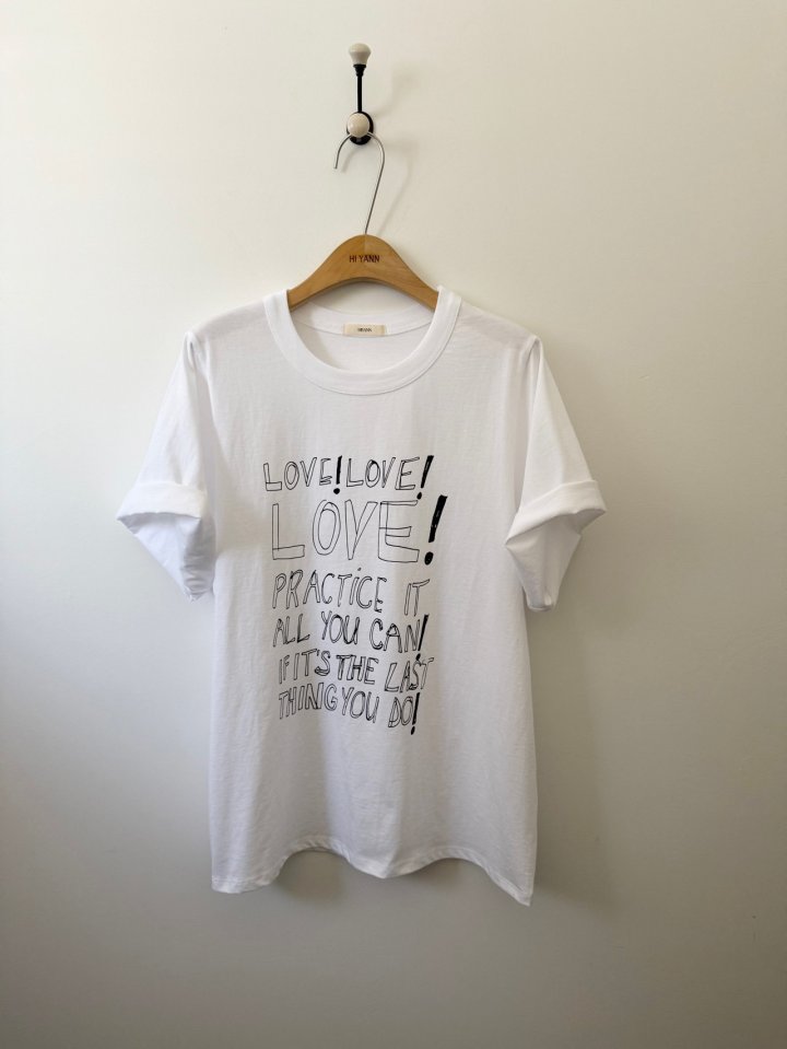 Hiyann - Korean Women Fashion - #momslook - Love Tee - 3