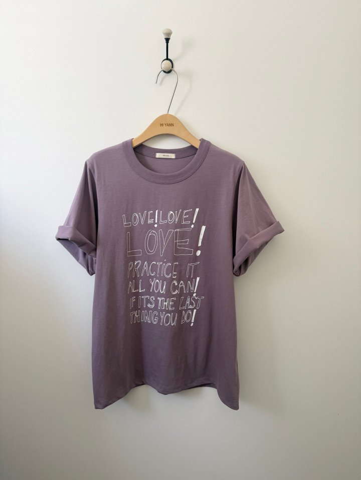 Hiyann - Korean Women Fashion - #momslook - Love Tee - 5
