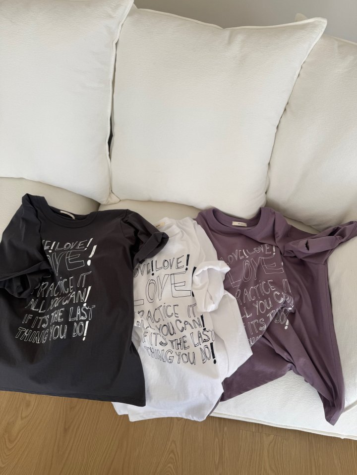 Hiyann - Korean Women Fashion - #momslook - Love Tee - 7