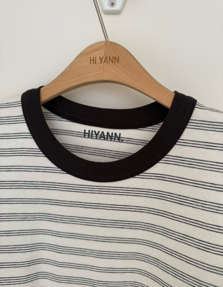 Hiyann - Korean Women Fashion - #momslook - Triple Stripe Tee - 3