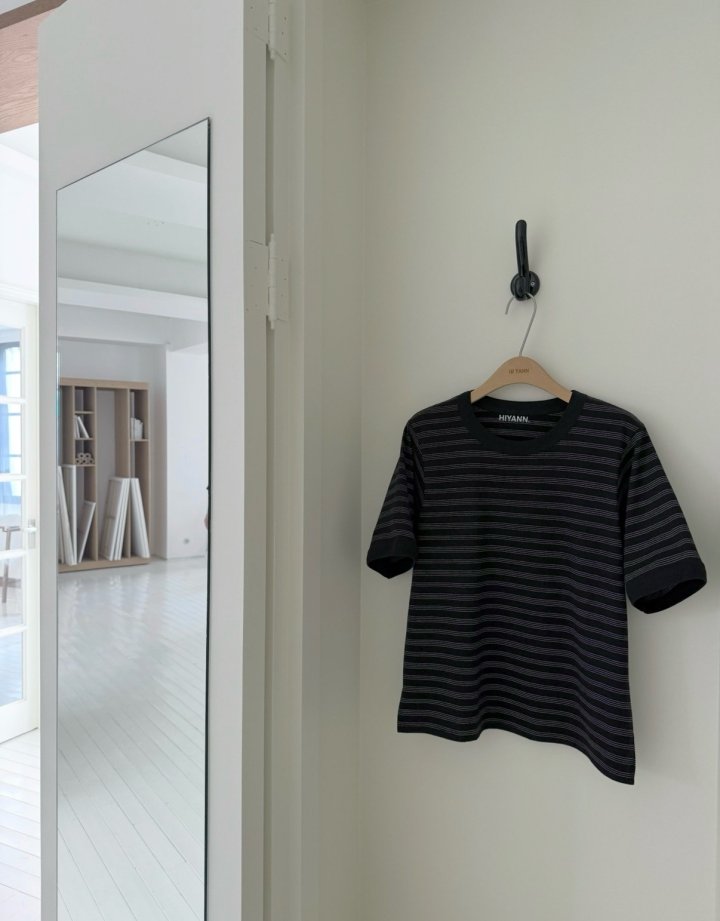 Hiyann - Korean Women Fashion - #momslook - Triple Stripe Tee - 7
