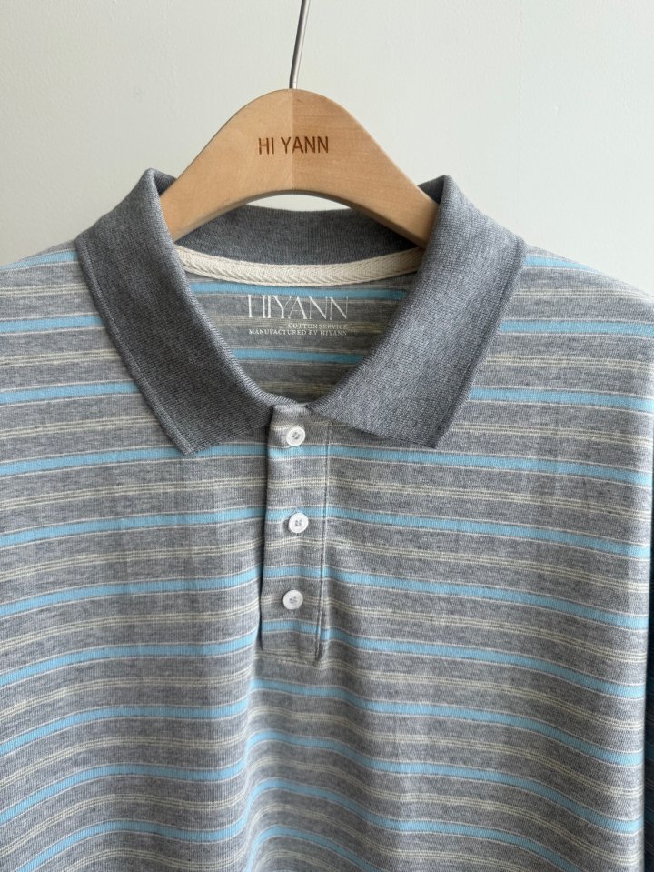 Hiyann - Korean Women Fashion - #momslook - PK Stripe Tee - 10