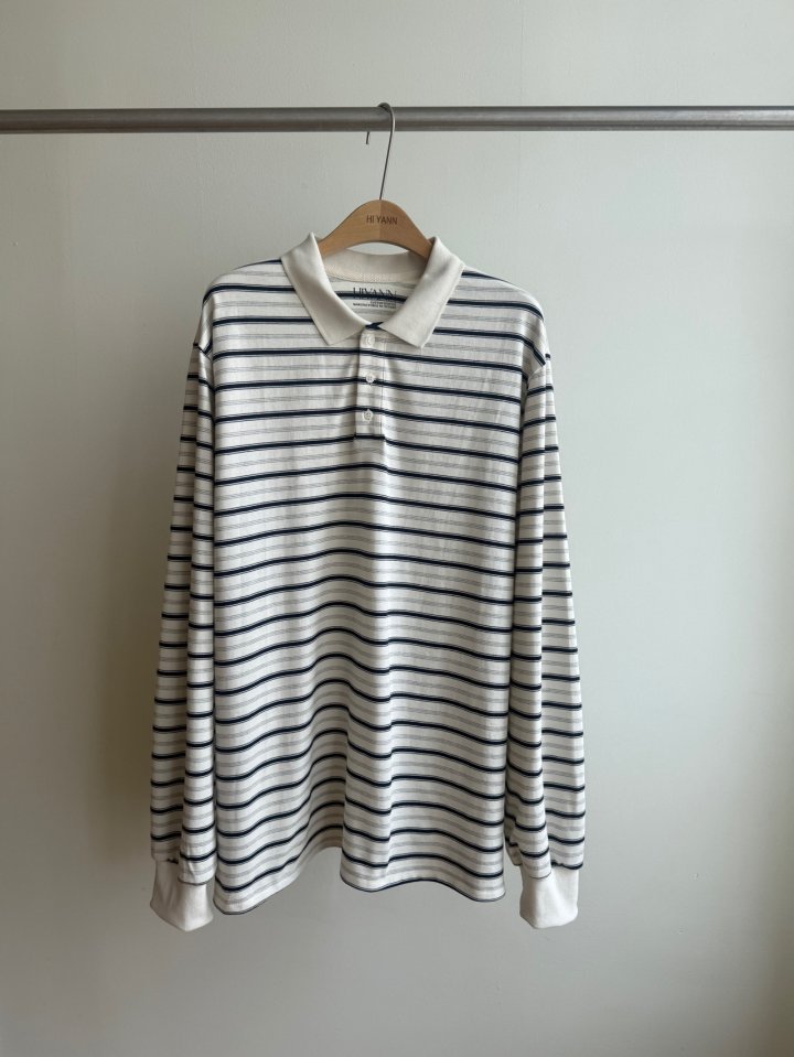Hiyann - Korean Women Fashion - #momslook - PK Stripe Tee - 6