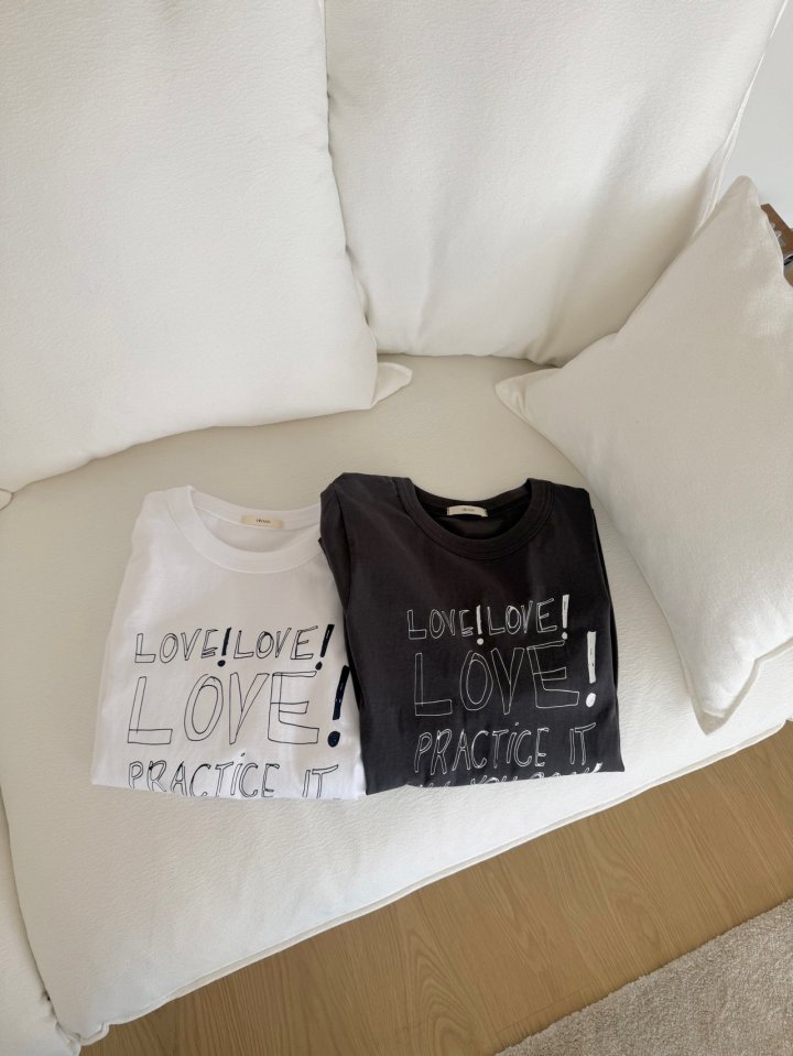 Hiyann - Korean Women Fashion - #womensfashion - Love Tee - 12
