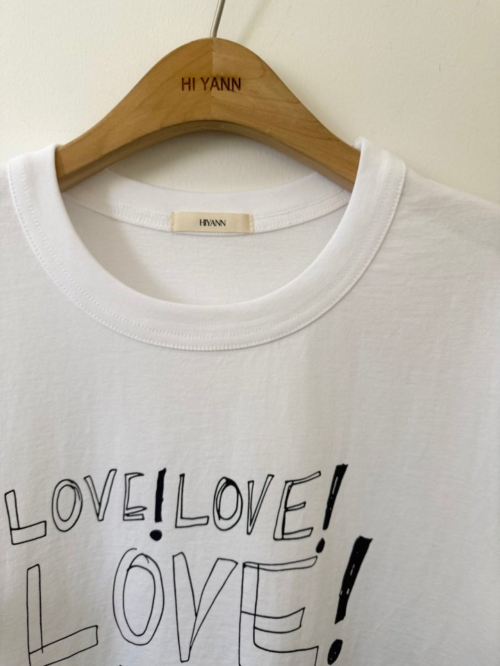 Hiyann - Korean Women Fashion - #momslook - Love Tee - 4