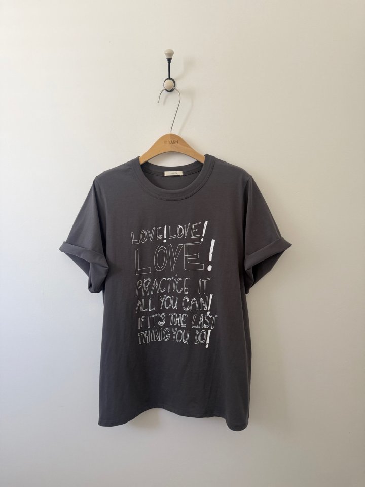 Hiyann - Korean Women Fashion - #womensfashion - Love Tee - 6