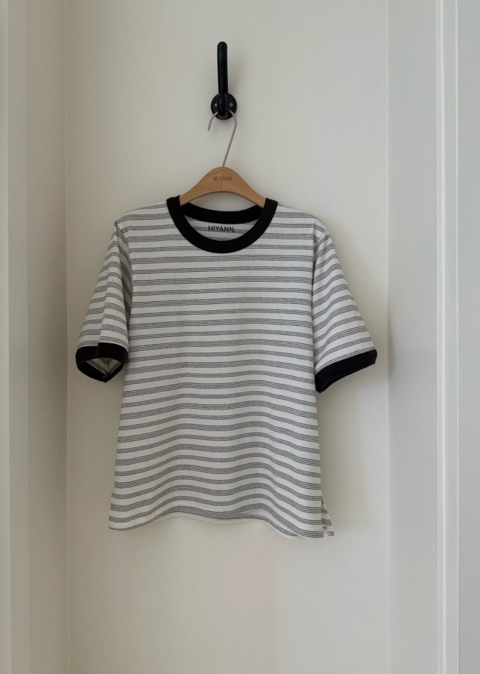 Hiyann - Korean Women Fashion - #womensfashion - Triple Stripe Tee - 2