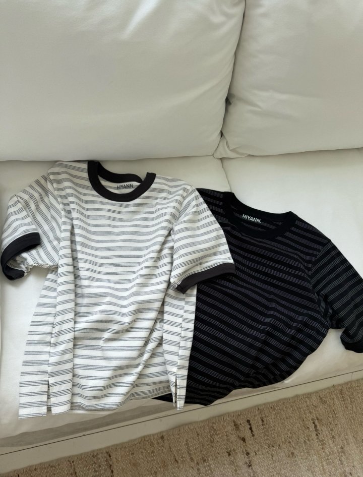 Hiyann - Korean Women Fashion - #womensfashion - Triple Stripe Tee - 8