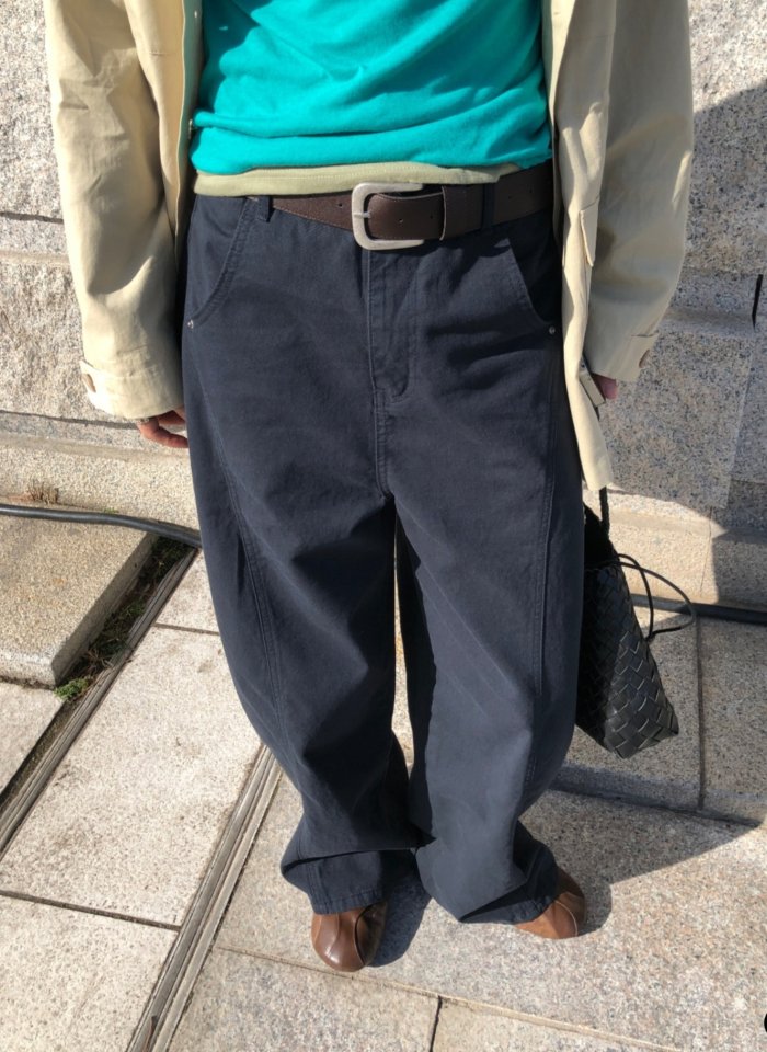 I'm here - Korean Women Fashion - #momslook - Seam Balloon Curve Cotton Pants - 3