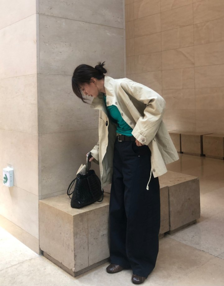 I'm here - Korean Women Fashion - #momslook - Seam Balloon Curve Cotton Pants - 5
