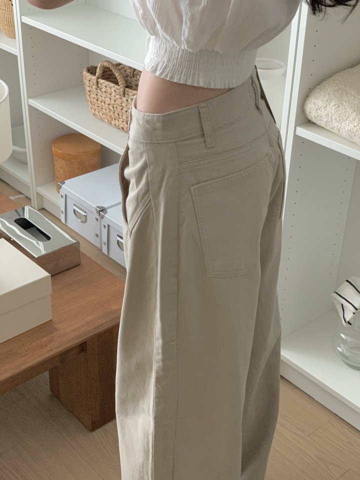 I'm here - Korean Women Fashion - #momslook - Seam Balloon Curve Cotton Pants - 6