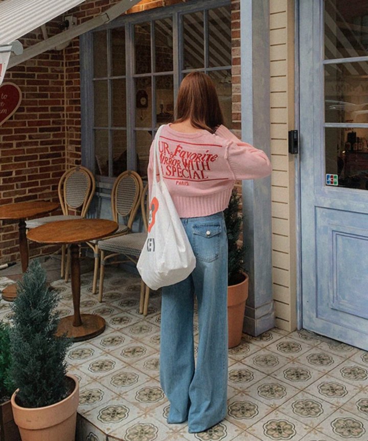I'm here - Korean Women Fashion - #momslook - Pocket Wide Denim Pants - 3