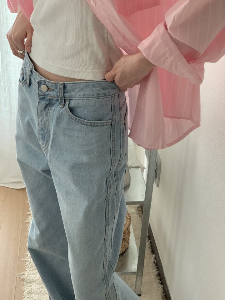 I'm here - Korean Women Fashion - #pursuepretty - Two-Side Light Blue Bootcut Denim Pants - 9