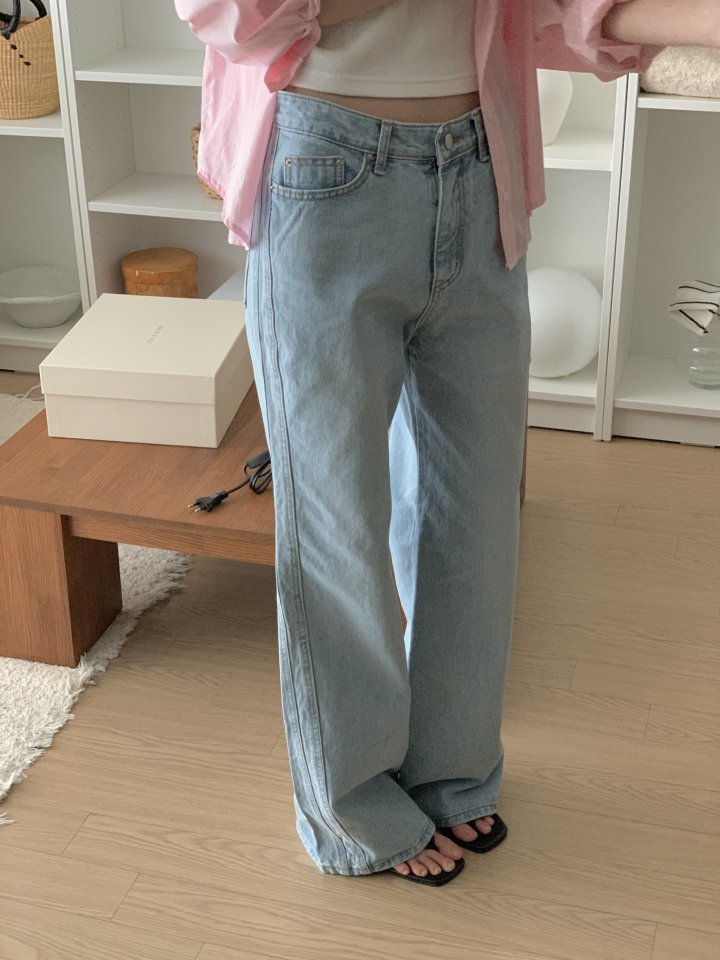 I'm here - Korean Women Fashion - #vintagekidsstyle - Two-Side Light Blue Bootcut Denim Pants - 8
