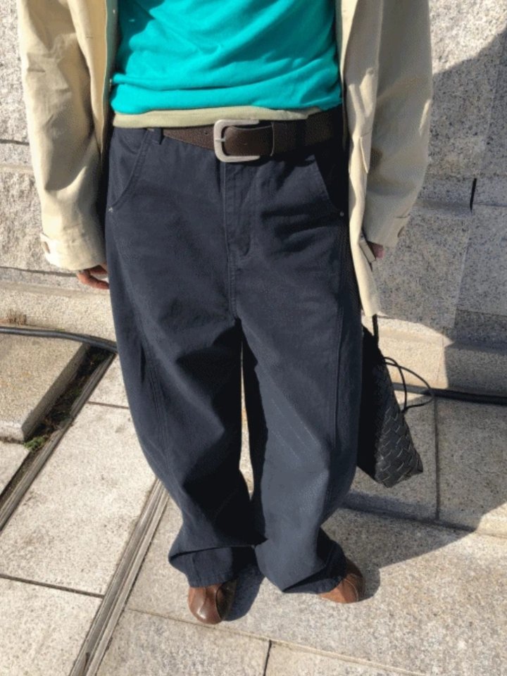 I'm here - Korean Women Fashion - #momslook - Seam Balloon Curve Cotton Pants - 4